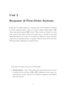 Unit 2 Response of First