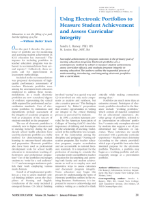 Using Electronic Portfolios to Measure Student Achievement and
