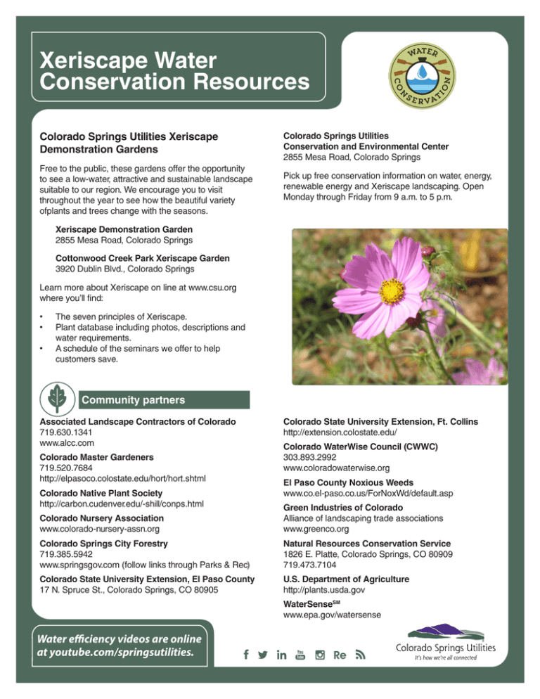 Xeriscape Water Conservation Resources, Sustainable Landscapes Colorado Springs