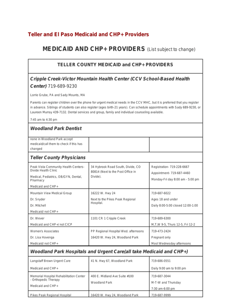 medicaid-and-chp-providers