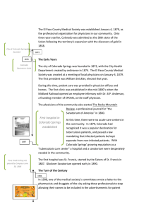 First hospital in Colorado Springs established