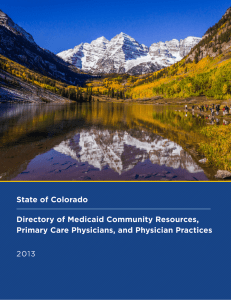 State of Colorado Directory of Medicaid Community Resources
