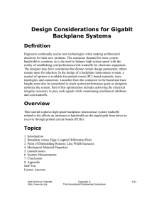 Design Considerations for Gigabit Backplane