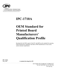 IPC-1710A OEM Standard for Printed Board Manufacturers