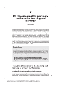 Do resources matter in primary mathematics teaching and learning?