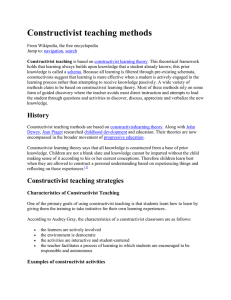 Constructivist teaching methods - Teacher Training materials for ICT