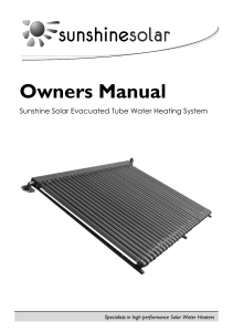 Owners Manual - Sunshine Solar