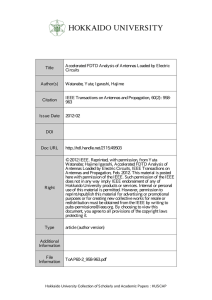 Title Accelerated FDTD Analysis of Antennas Loaded by Electric