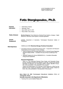 Fotios Stergiopoulos - Department of Automation