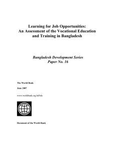 Learning for Job Opportunities: An Assessment of the Vocational