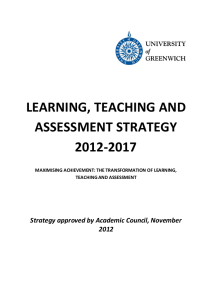 LEARNING, TEACHING AND ASSESSMENT STRATEGY 2012-2017