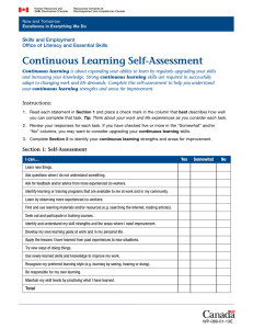 Continuous Learning Self-Assessment