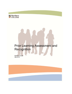 Prior Learning Assessment and Recognition
