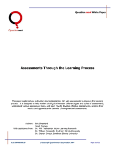 Assessments Through the Learning Process