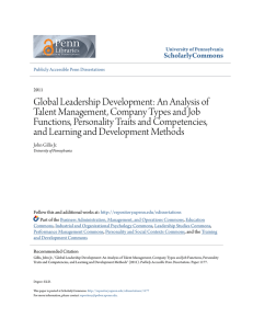Global Leadership Development: An Analysis of Talent