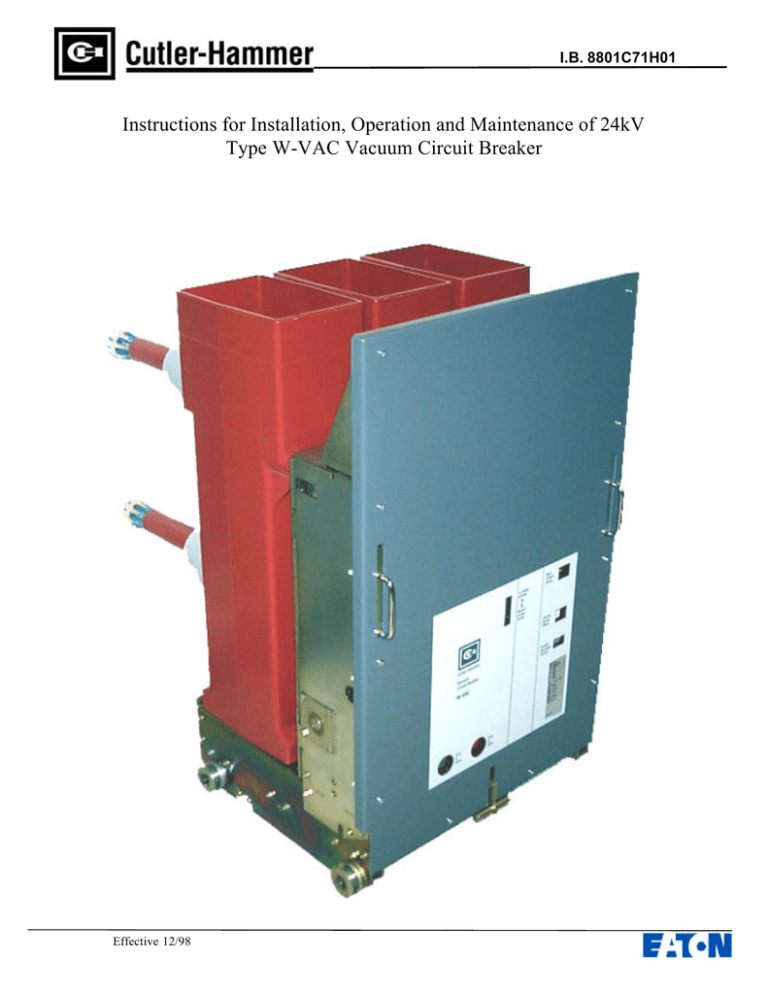 Type WVAC Medium Voltage IEC Vacuum Circuit Breaker