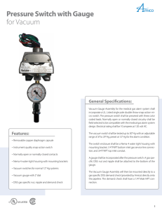 Pressure Switch with Gauge for Vacuum