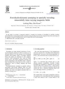 Ferrohydrodynamic pumping in spatially traveling sinusoidally time