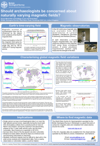 Earth`s time-varying field Magnetic observatories Characterising