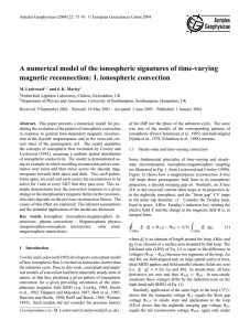 A numerical model of the ionospheric signatures of time