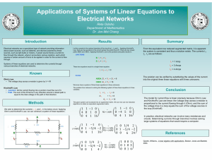 Applications of Systems of Linear Equations to Electrical Networks