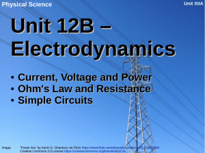 Current, Voltage and Power Ohm`s Law and Resistance Simple