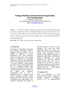 Voltage Stability Enhancement through Static Var Compensator