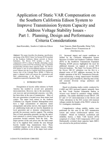 Application of Static VAR Compensation on the Southern California