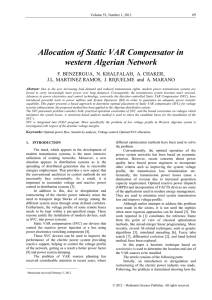 Allocation of Static VAR Compensator in western Algerian Network