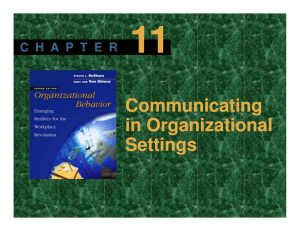 Communicating in Organizational Communicating in