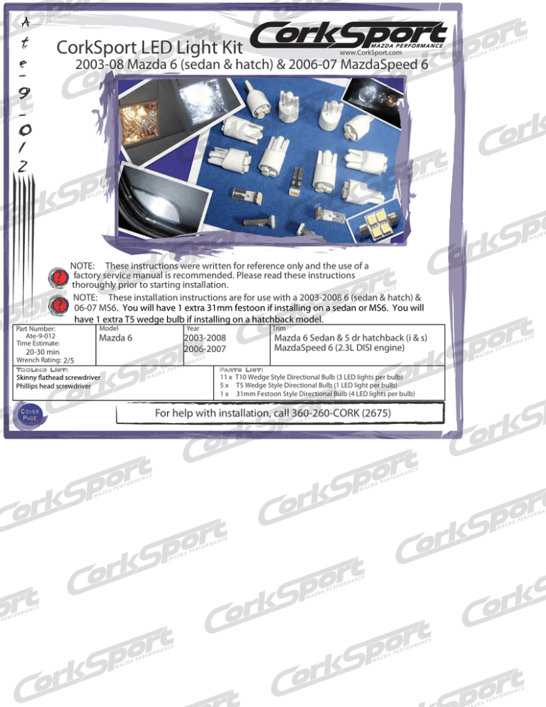 A t CorkSport LED Light Kit