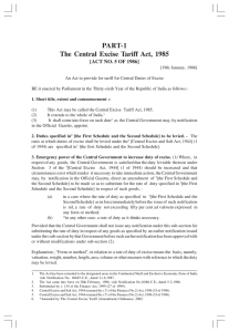PART-1 The Central Excise Tariff Act, 1985