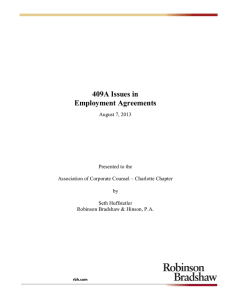 409A Issues in Employment Agreements