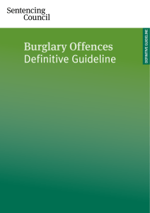 Burglary Offences - Definitive Guideline