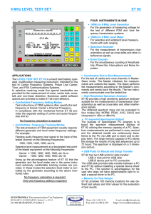 6 MHz LEVEL TEST SET ET 92