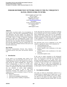 INDOOR DISTRIBUTION NETWORK NOISE IN THE PLC