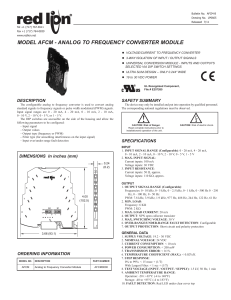 Model AFCM - Analog to Frequency Converter Module Bulletin