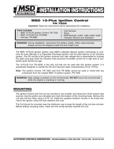 MSD 7505 Ignition Kit Installation Instructions