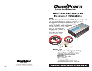 1000-2500 Watt Safety Kit Installation Instructions