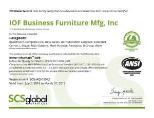 SCS Certificates - IOF Business Furniture