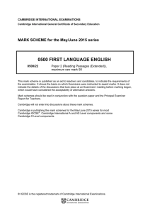 0500 FIRST LANGUAGE ENGLISH