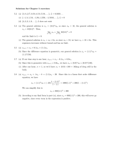 Solutions for Chapter 5 exercises: 5.2 (a) {1/4,2/7,3/10,4/13,5/16