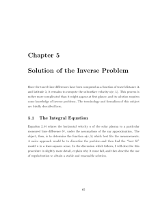 Chapter 5 Solution of the Inverse Problem