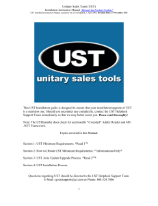 Unitary Sales Tools (UST)