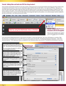 Tutorial: Adding Video and Audio into PDF Files Using Acrobat 9
