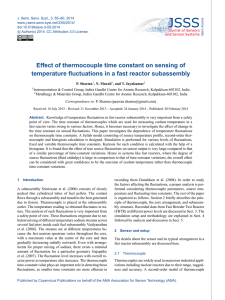 Effect of thermocouple time constant on sensing of temperature