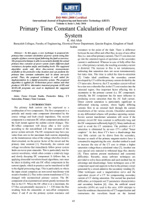 Primary Time Constant Calculation of Power System