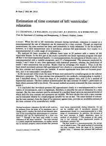 Estimation of time constant of left ventricular relaxation