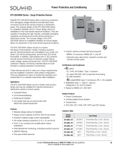 Power Protection and Conditioning - Sola/Hevi-Duty