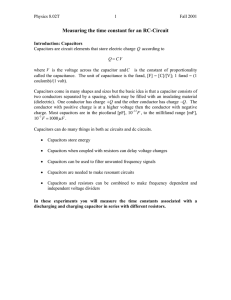 Experiment: Measuring the time constant for a RC